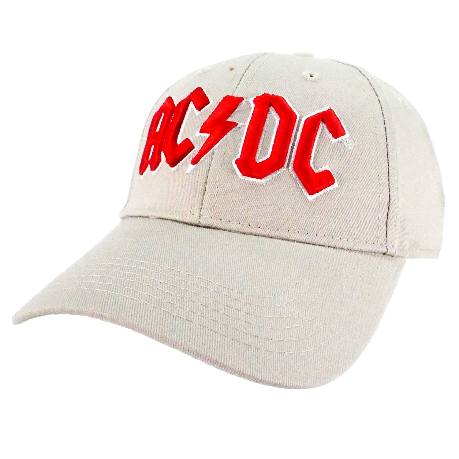 AC/DC Baseball Cap: Red Logo (Sand) OFFICIAL NEW