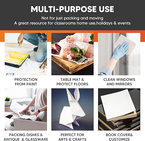 Miniatura 4 de Papel de embalaje de papel de periódico para cajas de mudanza, cajas de embalaje de 26 x 15 pulgadas para mudanza, embalaje, suministros de envío,