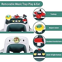 Vista 7 de Kinder King Andador de Bebé con Música y Luces, Andador de Actividad de 5 en 1, Altura y Asiento Ajustables, Aprendizaje Sentado y Paseo Trasero