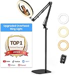 Evershop Ring Light with Stand and Phone Holder, 10" Desk Ring Light for Phone, Flexible Overhead Phone Camera Mount Tripod with Remote Light for Video Recording/Live Streaming/Cooking/Makeup/Tiktok