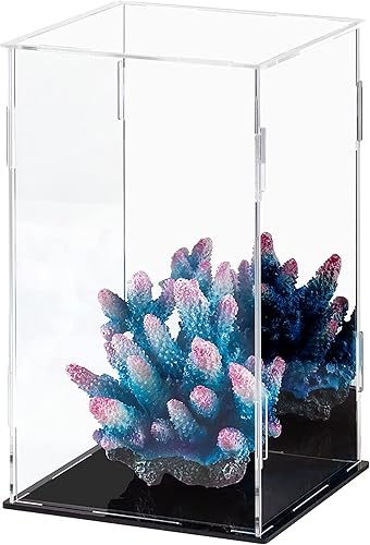 Miniatura 3 de Vitrina de acrílico transparente con espejo para encimera, cubo para coleccionables, figuras de acción, figuras en miniatura, protección a prueba de