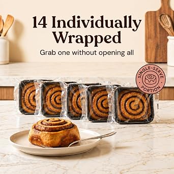 Jimmy The Baker Sticky Buns Without Nuts (14 Pack) - 5.5 Oz Cinnamon Rolls Topped With Caramel And Honey, Individually Wrapped - Rich Cinnamon Flavor