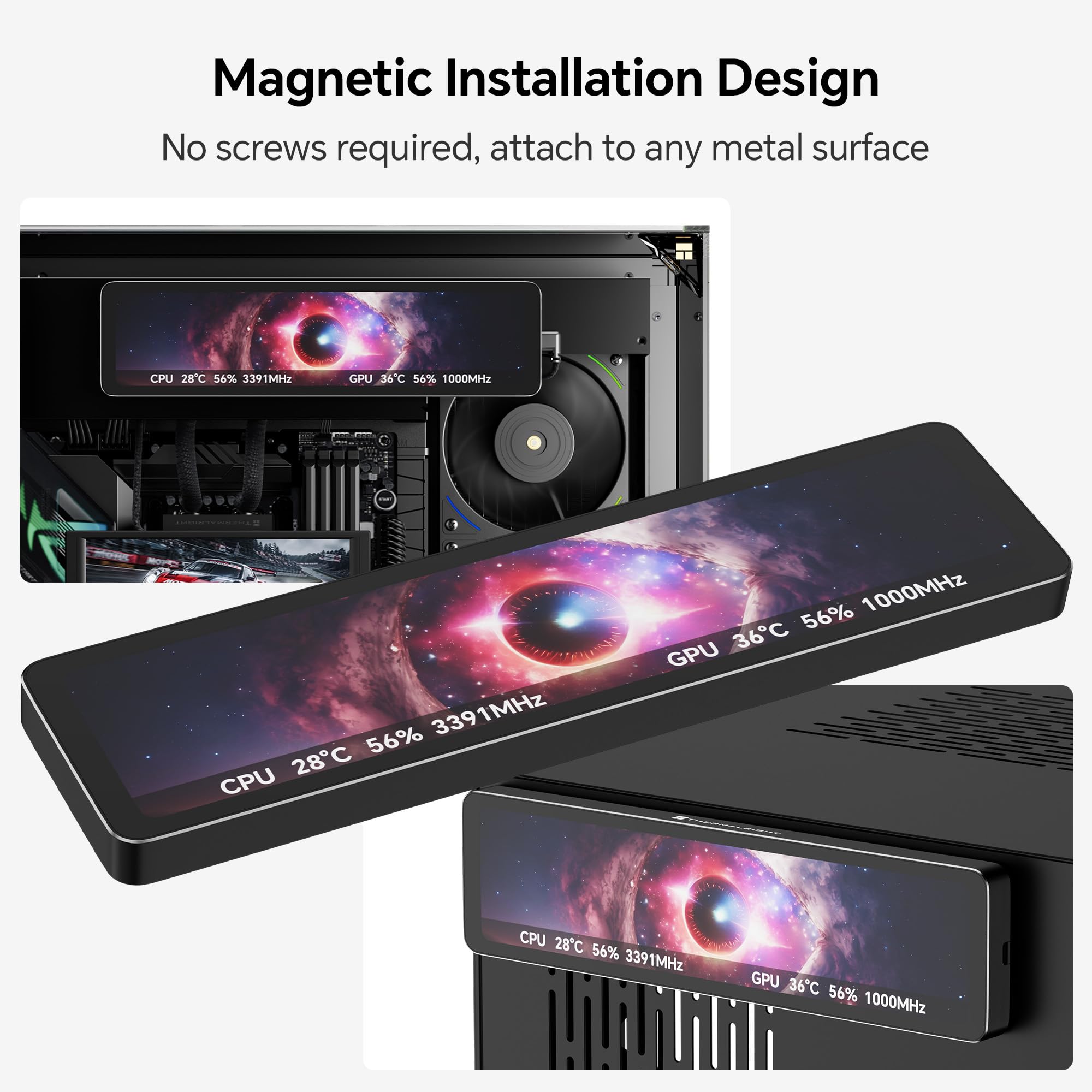 Thermalright Monitor de PC Trofeo Vision LCD AIO de 11,3 polegadas