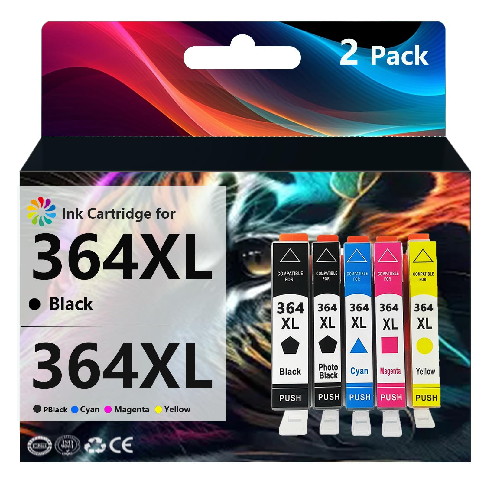 DZNACE 364XL Ink Cartridges Compatible for HP 364 XL for HP Photosmart B8550 B8553 B8558 C6380 C6383 C5324 5510 5511 Printers (1Black, 1PBlack, 1 Cyan