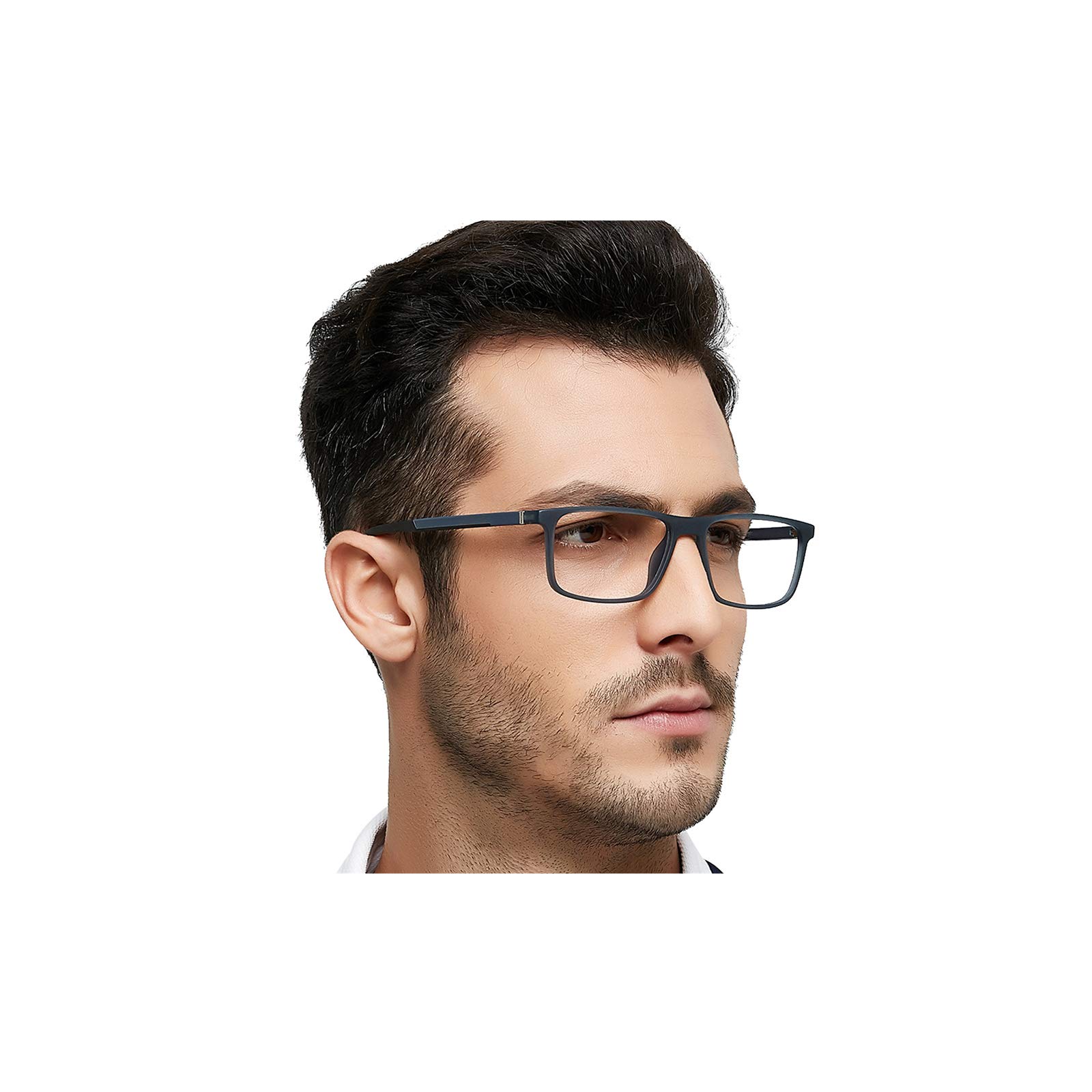 OCCI CHIARI Blue Light Reading Glasses Computer Reader Men Small Fashion 0 1.0 1.5 2.0 2.5 3.0 3.5 (Blue Grey, 1.0)
