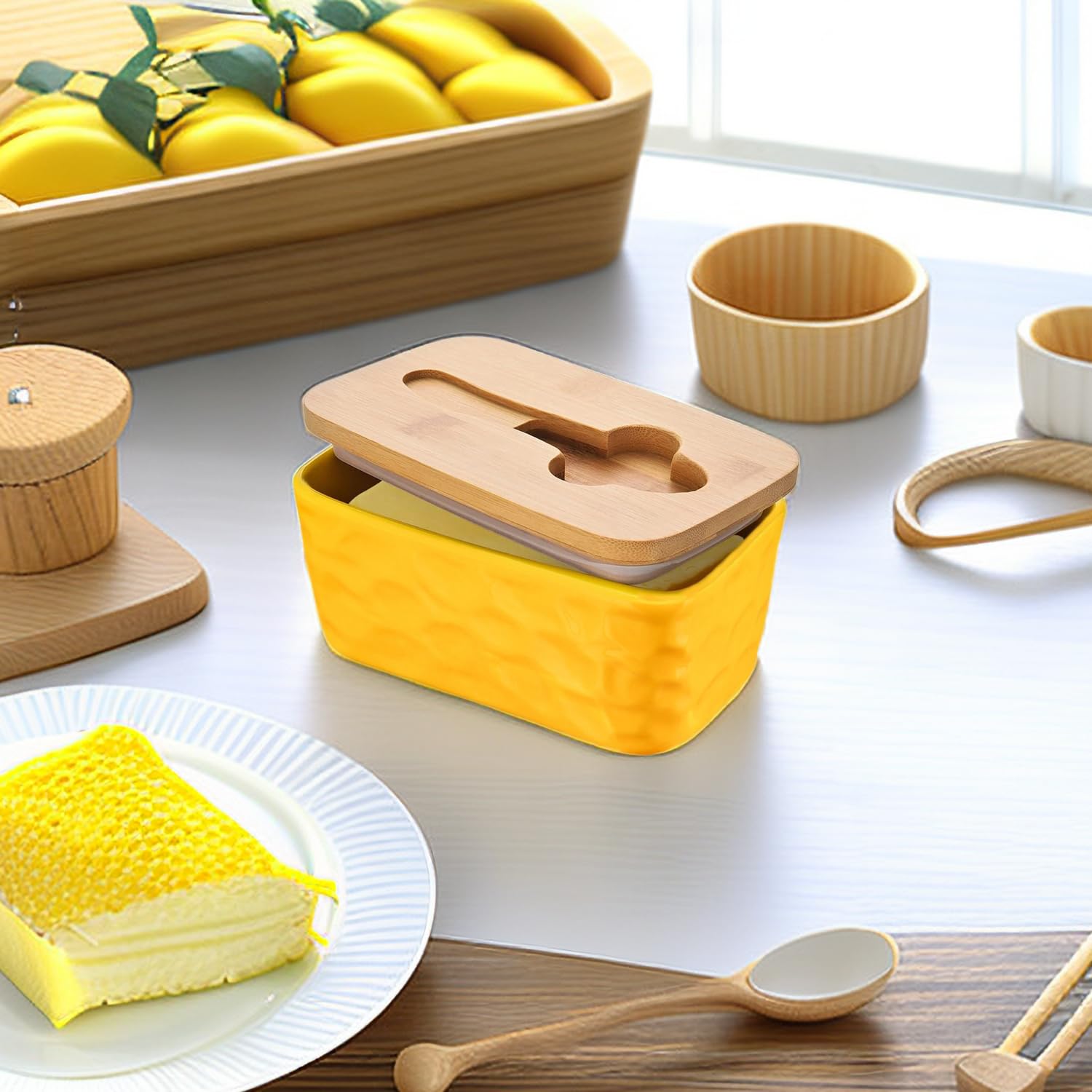 Acheter Beurrier En Céramique Avec Couvercle, Couteau Polyvalent