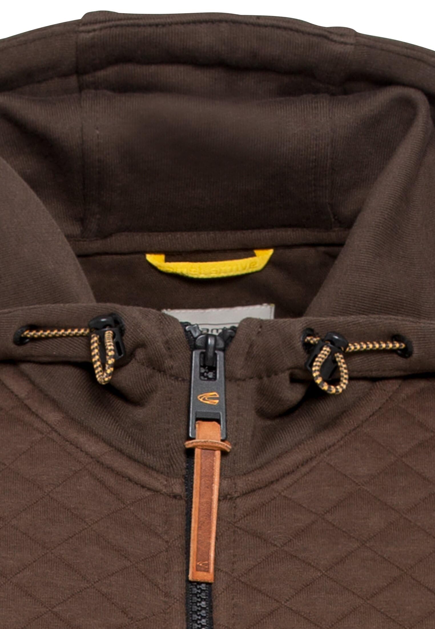 camel active Herren Gesteppte Sweatjacke mit Kapuze