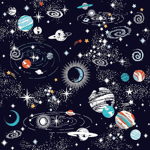 Miniatura 2 de SHOMPE Galaxy Space - Juego de funda de edredón para niños, tamaño King, color azul marino, universo de aventura, estrellas, juego de ropa de cama