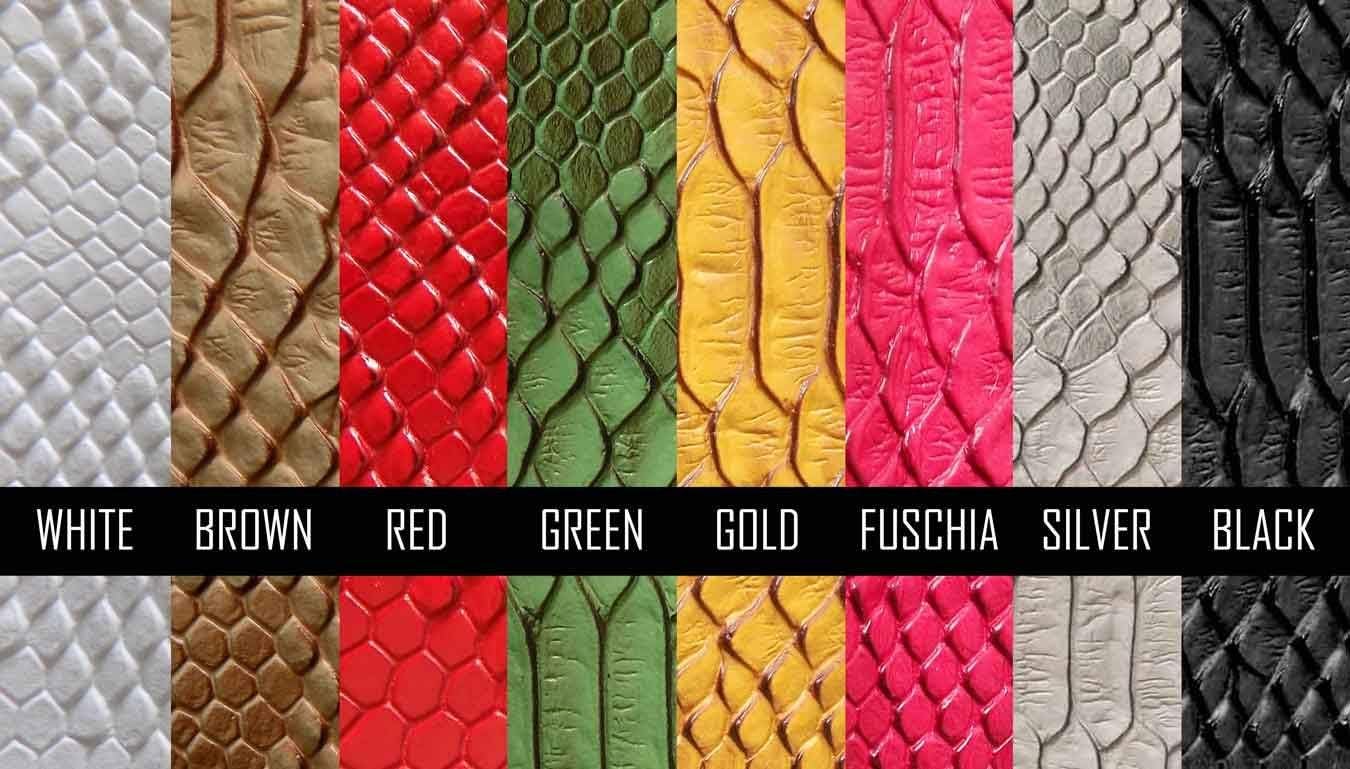 Mybecca White Embossed Snake Vinyl 54" Wide Textured Faux Leather Great for Upholstery, Purses & Bags Sold by Half Yard