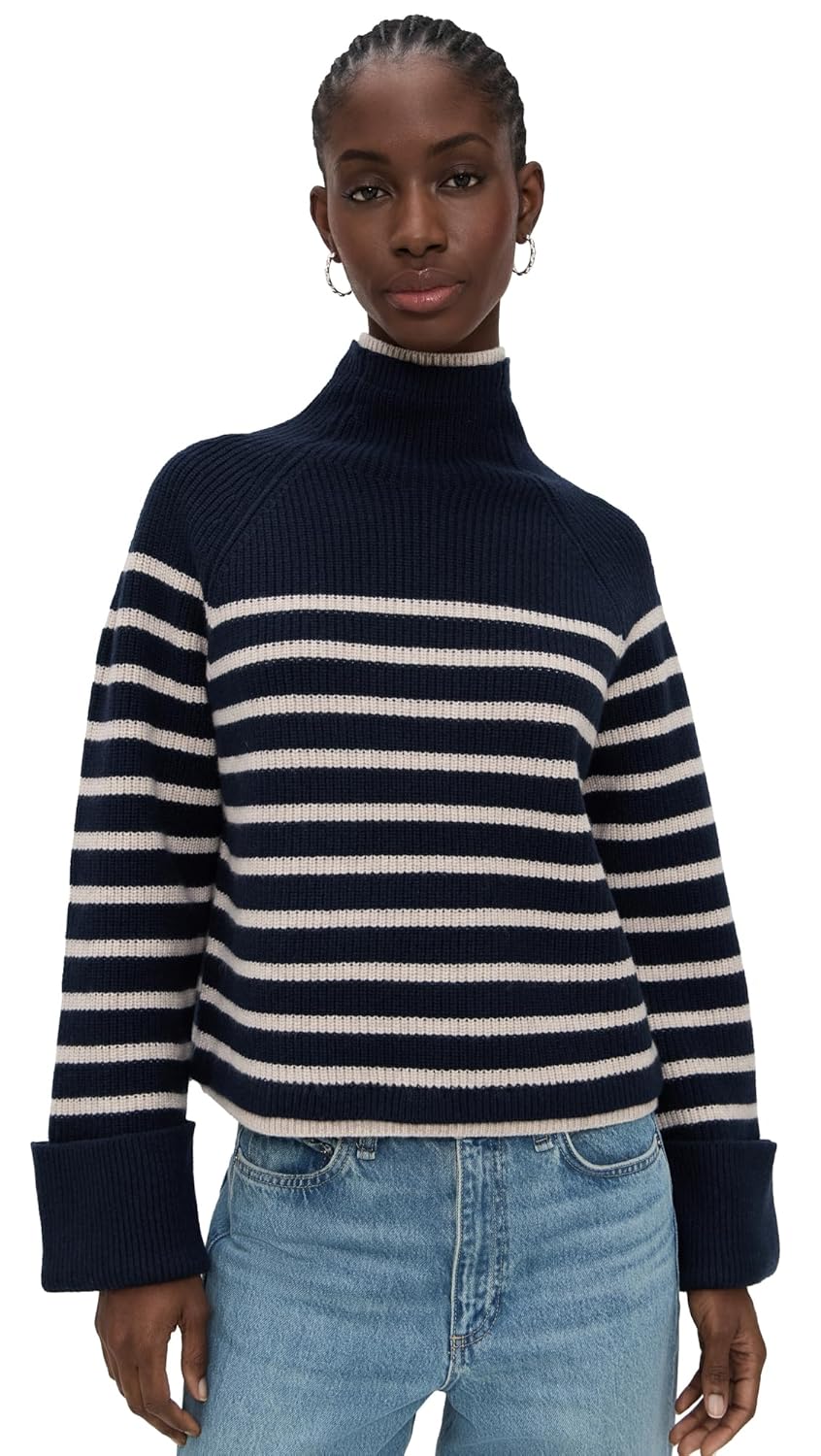 rag bone Womens Ilaria Stripe Turtleneck