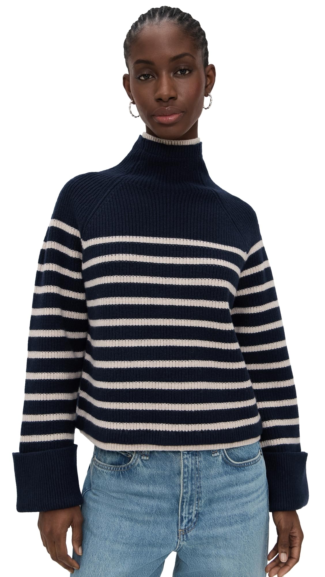 rag bone Womens Ilaria Stripe Turtleneck