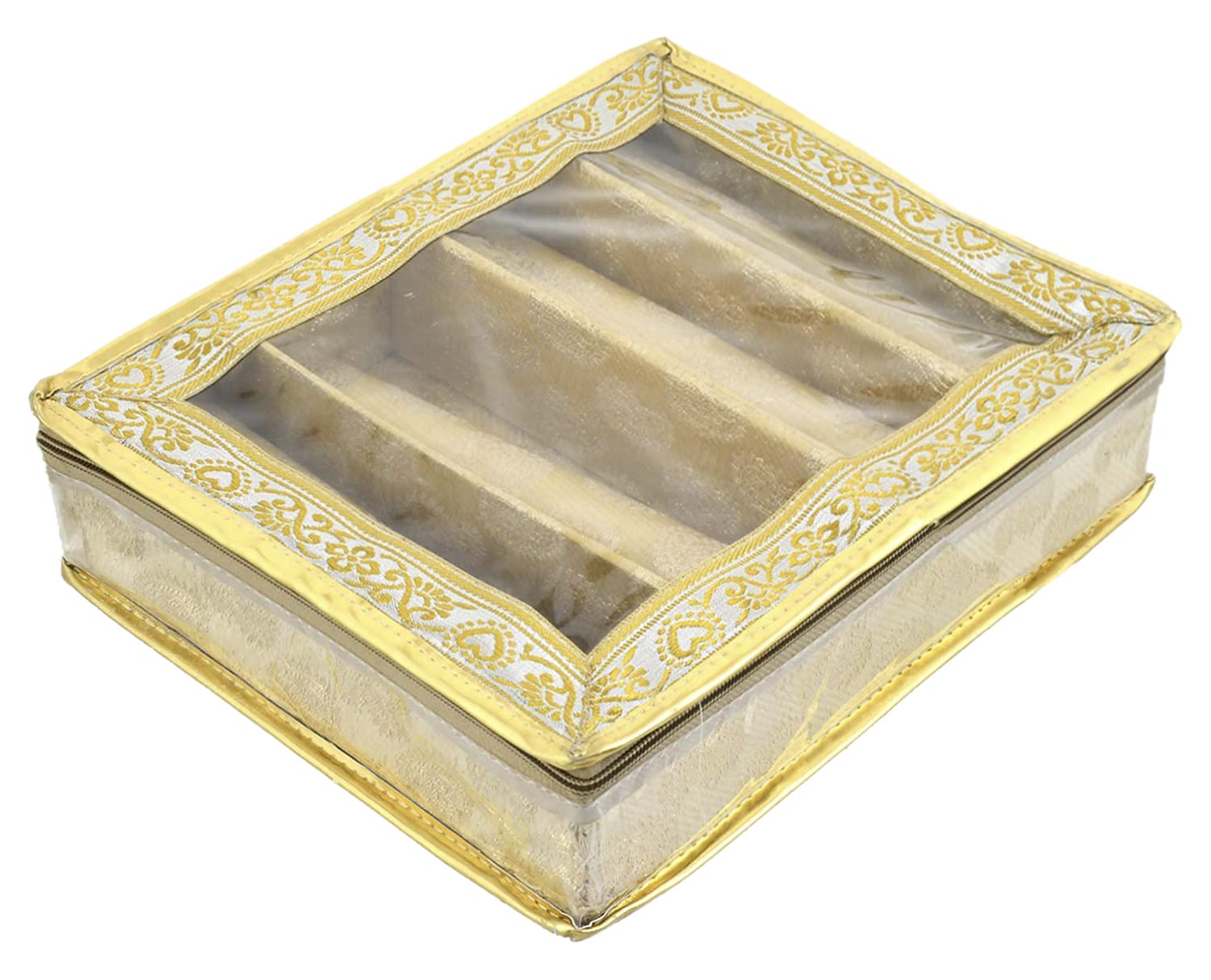 4rod - Caja dorada para guardar relojes, joyas, pulsera, caja de regalo india