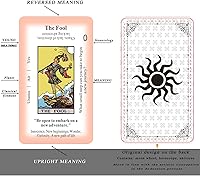 Vista 4 de Tarjetas de tarot clásicas para principiantes con significados, juego de 78 cartas para aprender y adivinar (blanco)