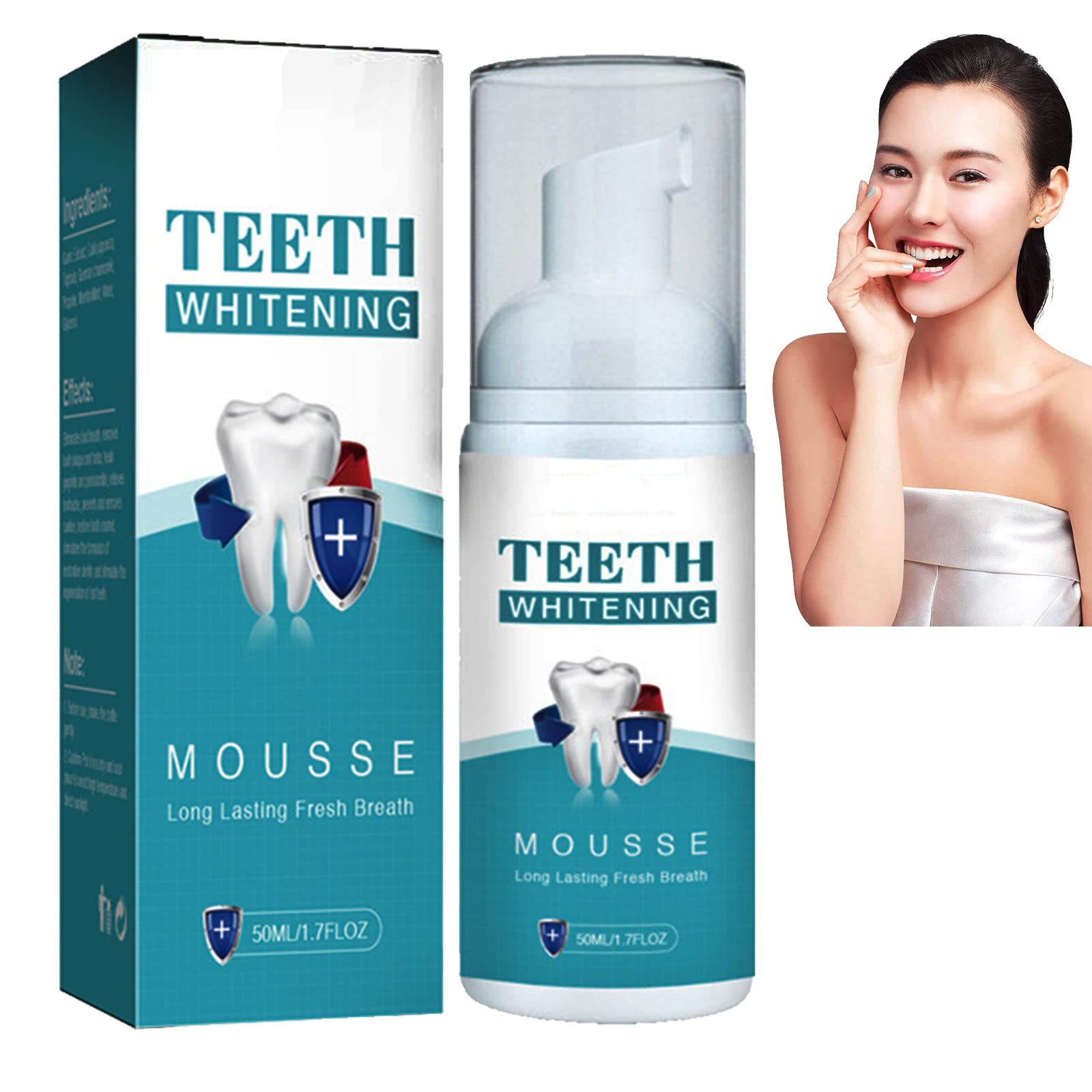 Teeth Whitening Mousse,Natural Ingredients Teeth Aid Mouthwash,Teeth Whitening Foam Toothpaste for Healing Mouth,Teeth Aid Mouthwash - Teeth Whitening Mousse for Oral Care,(50ml)