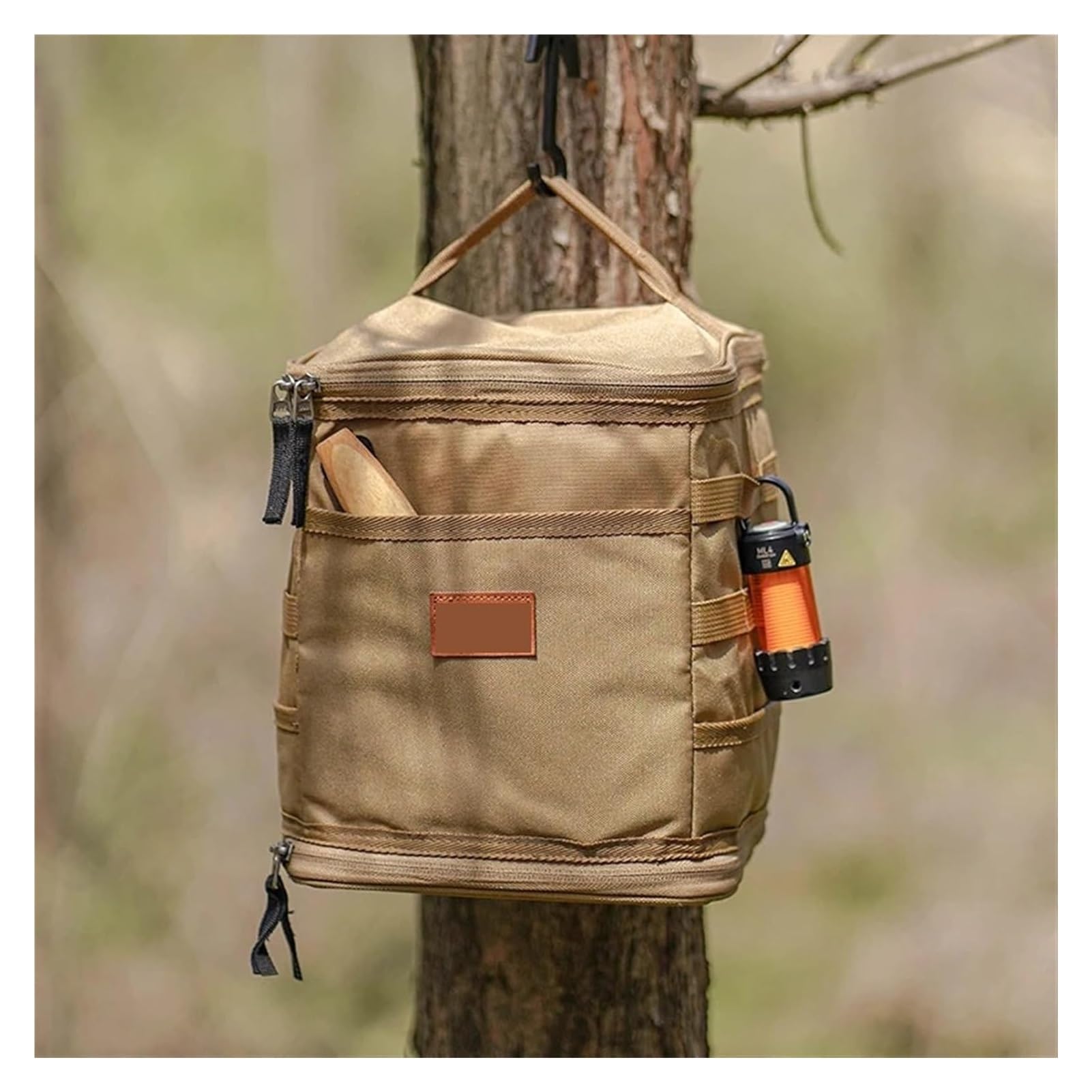 Borsa portaoggetti per esterni di grande capacità, borsa portatile per campeggio ed escursionismo, resistente tessuto Oxford per picnic e organizzazione degli attrezzi