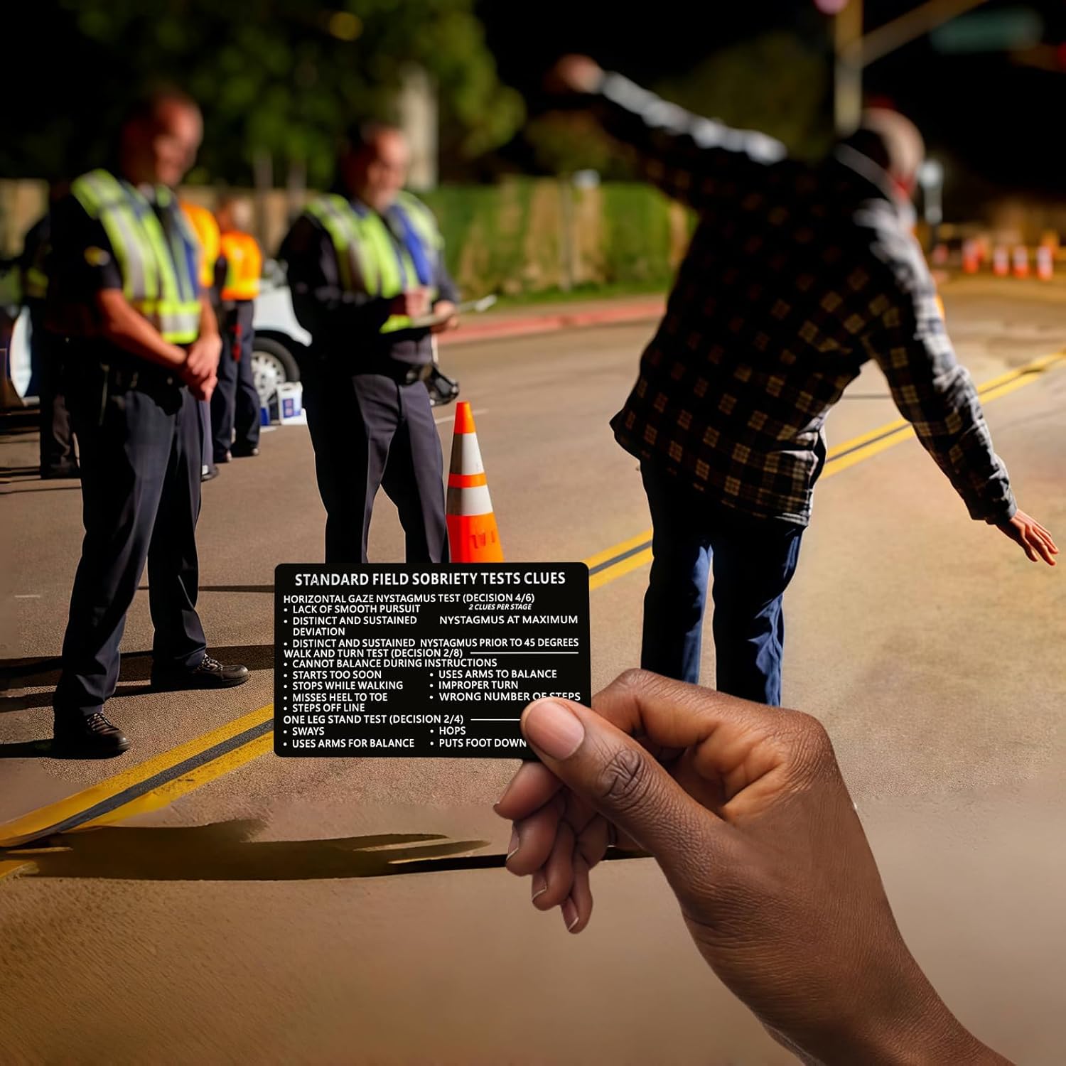 24PCS Laser Black Metal Miranda Warning Card/SFST Standard Field Sobriety Test Clues Card Miranda Rights Cards for Law Enforcement Officers Police (24 PCS Black)