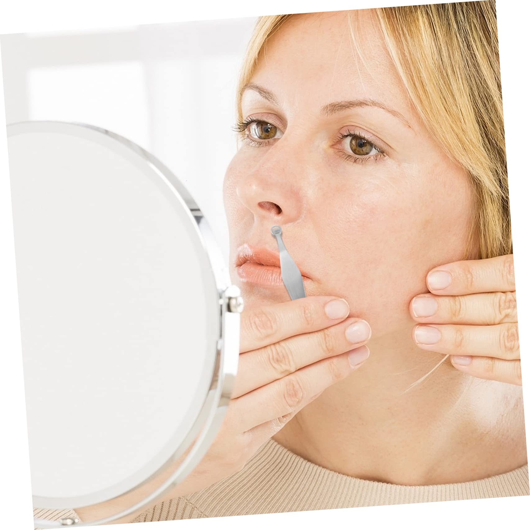 Baluue 3pezzi Pinzetta Per Nasal Hair Inossidabile Con Testa Rotonda Strumento Di Taglio Sicuro e Pratico Per La Personale Del Naso Orecchie