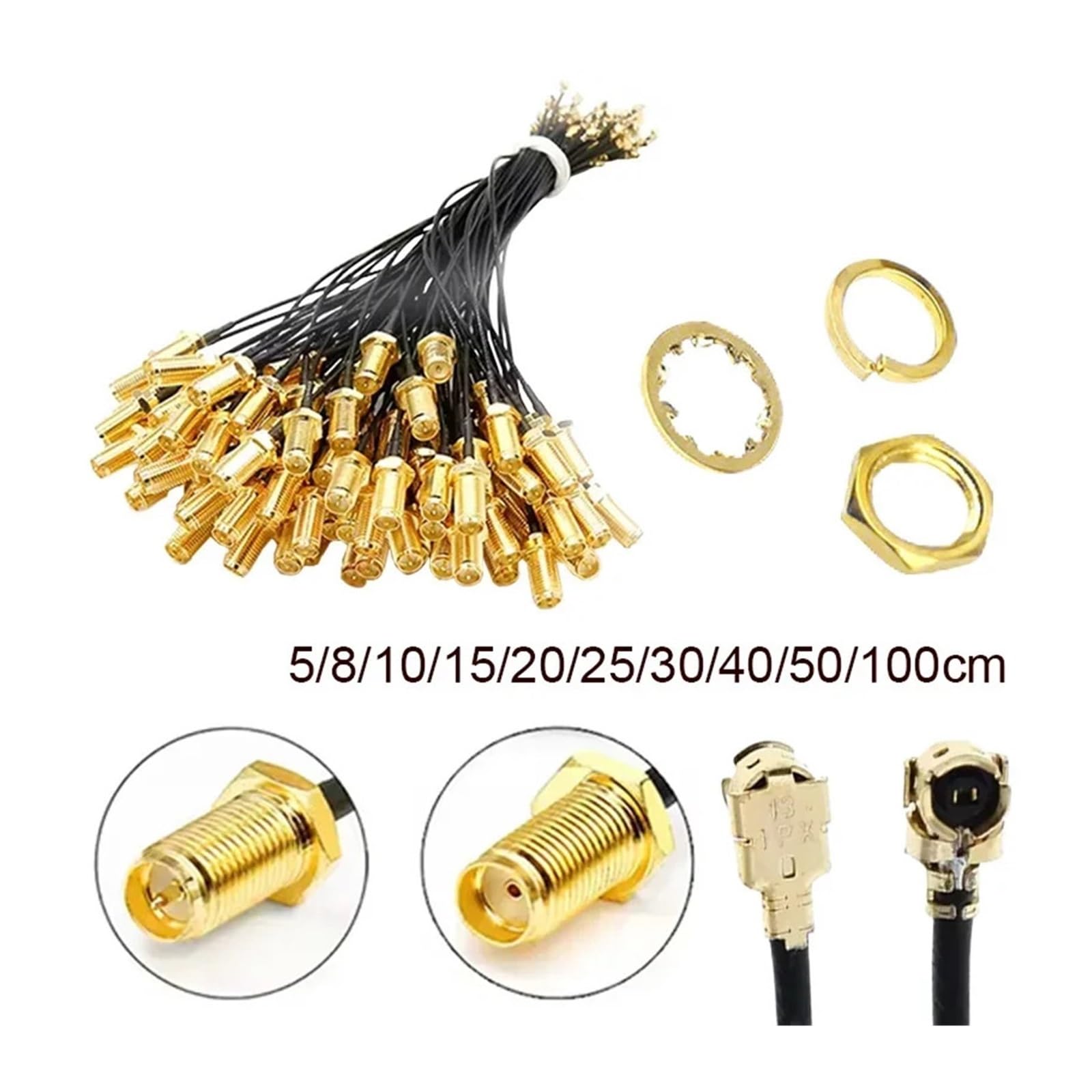 2 szt. (RP) SMA Pigtail Kabel przedłużający antenę WiFi SMA Jumper(SMA-K-8PCS,1M)
