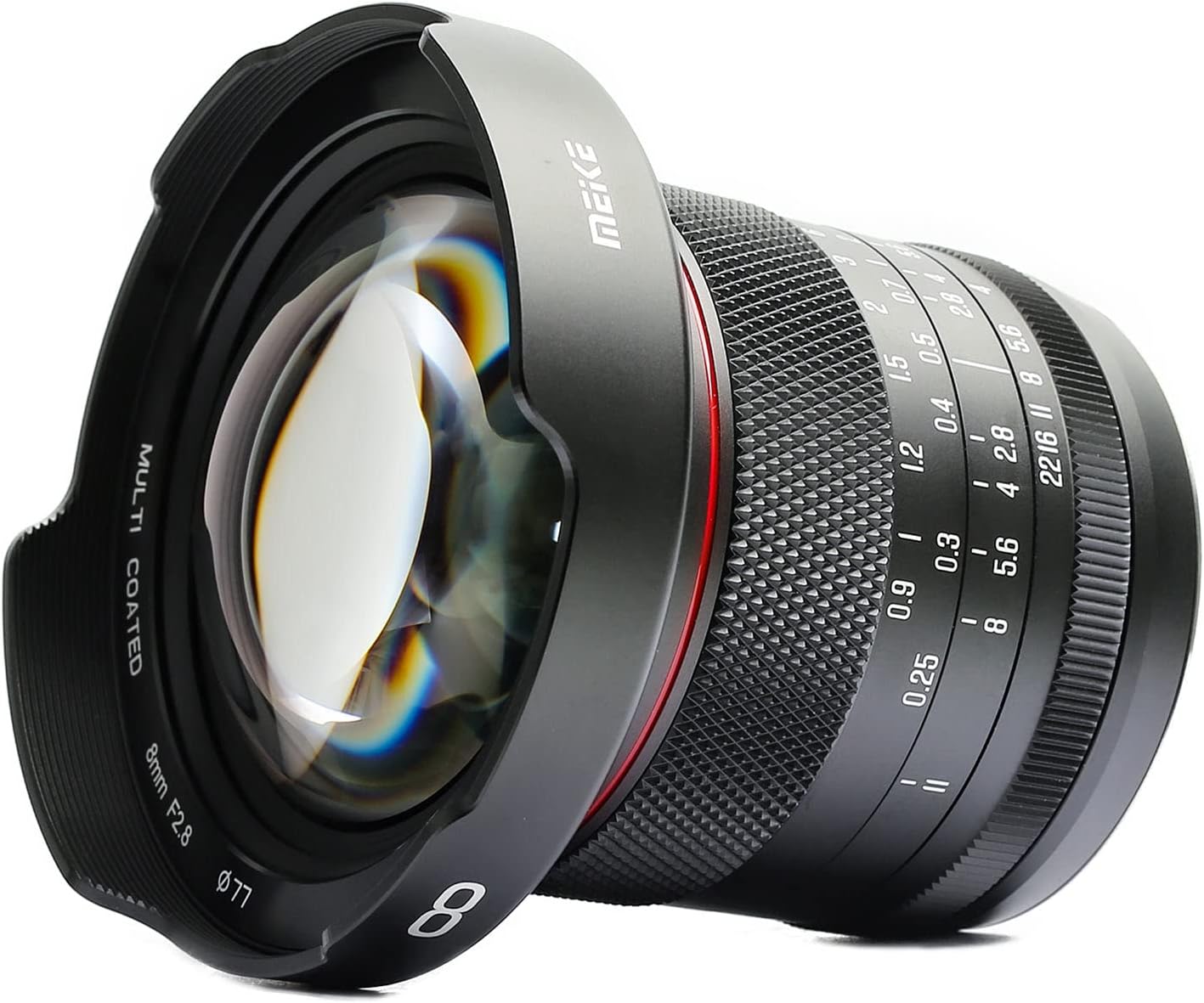 Meike 8mm F2.8 Ultra Wide Angle Zero Distortion Manual Focus Lens Compatible with Panasonic Olympus MFT M43 Mount Mirrorless Cameras GH1 GH2 GH3 GH4 GH5 GH6 GH7