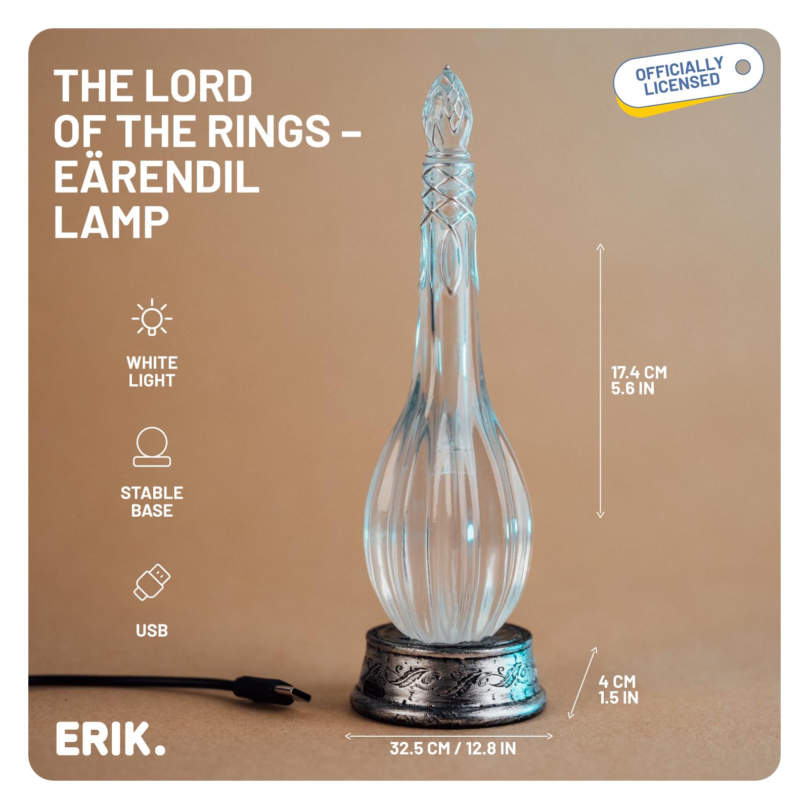 Grupo Erik Lampa Rings | Lampe | Światło Of Eärendil | Fiala Galadriel | Lampe LED | Produkty z Władcy Pierścieni