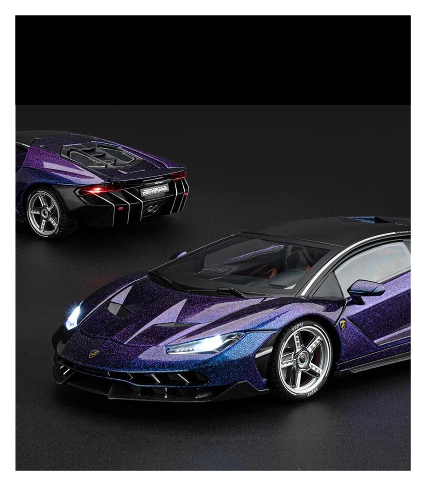 Veicoli a Motore in Scala 1:18 for La Collezione di Modellini di Auto in Lega di Zinco Pressofusa for Lamborghini Centenario LP770-4 Mini Statici Modello di Auto Replica(Black)