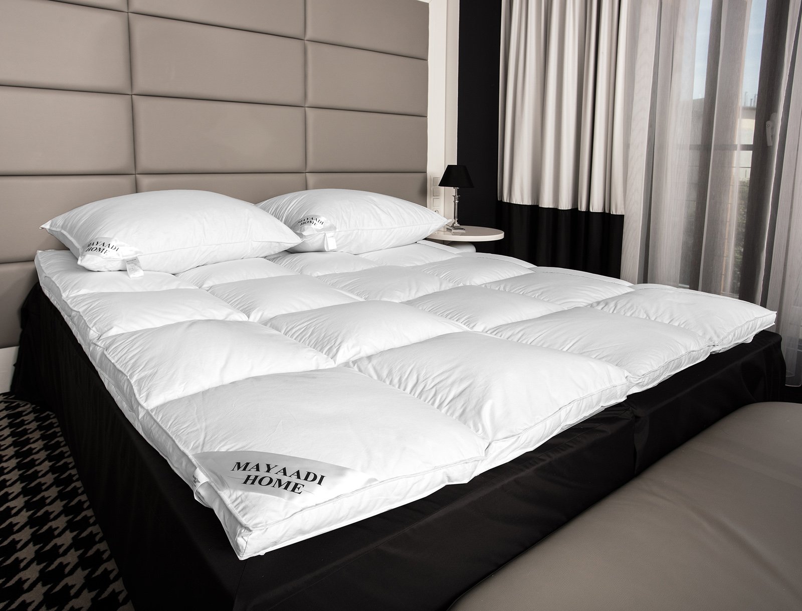 HS72 colchones Auflage Topper cubrecolchón 160 x 200 cm ca 4800 Talla Plumón – Plumas 100% Natural