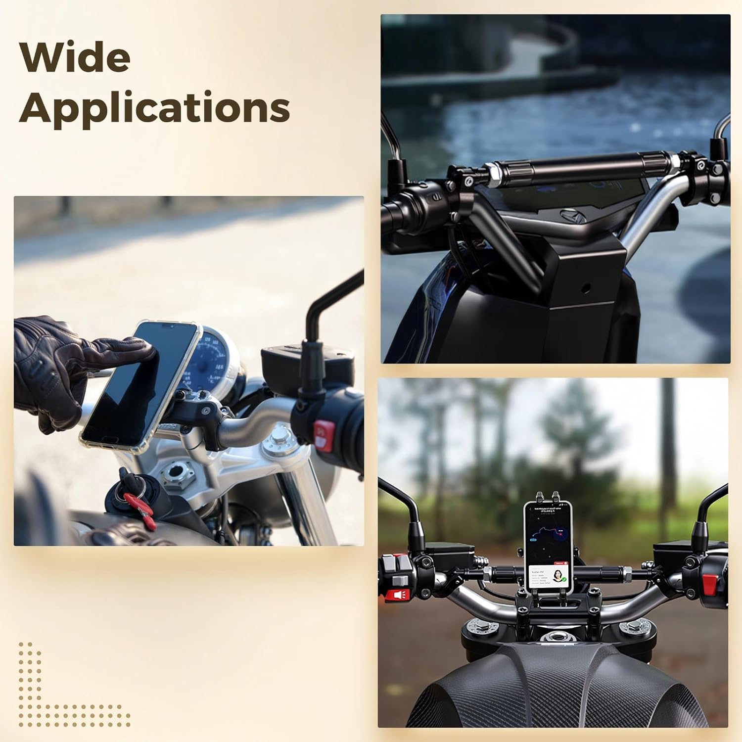 Motorcycle Handlebar Extender, Adjustable Aluminum Alloy Crossbar Mount Bracket, for 7/8 Inch, GPS Phone Holder for Electric