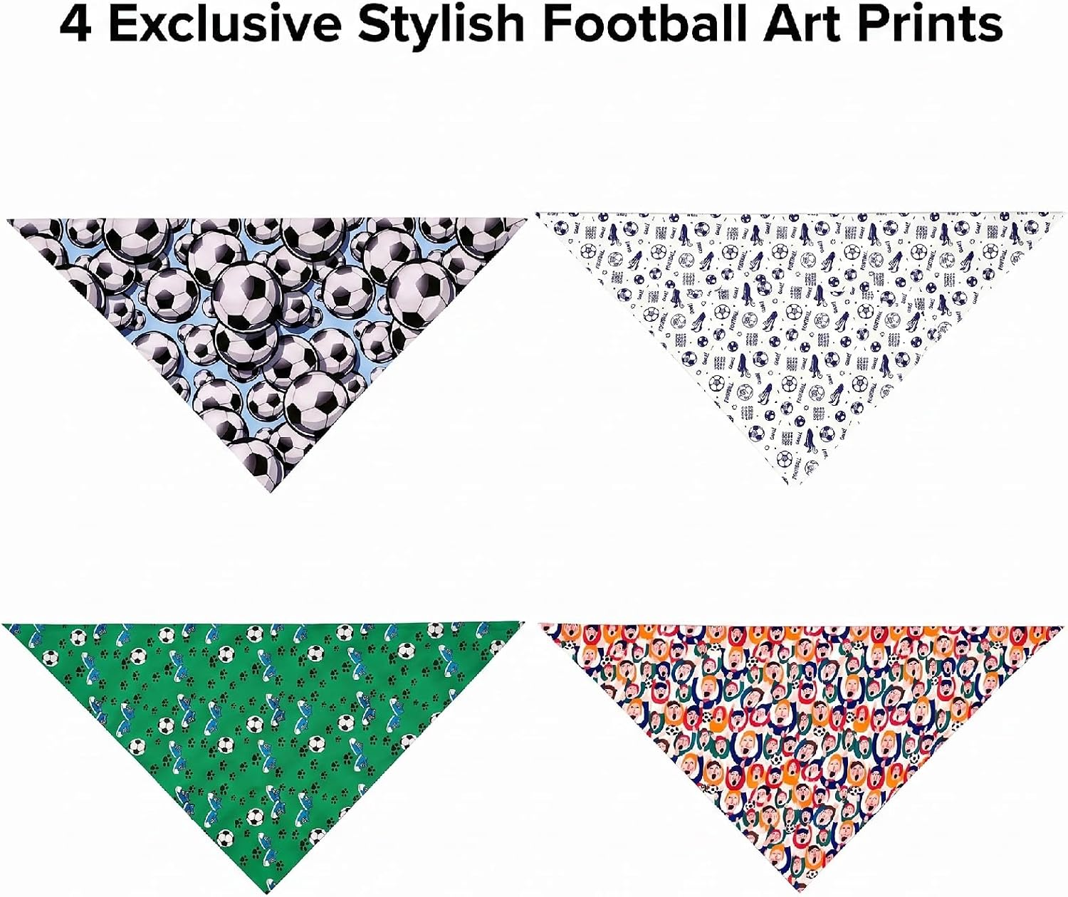 Soccer Ball Dog Bandana for Medium Large Dogs Cats, Light Blue image 2