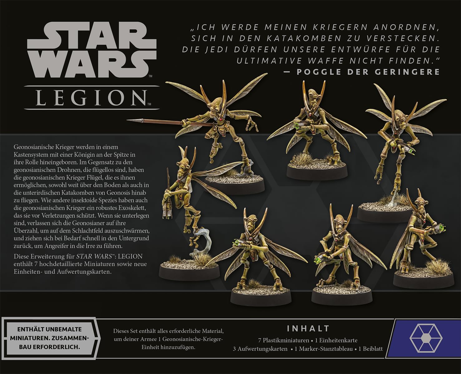 Atomic Mass Games, Star Wars: Legion – Guerriero geonosiano, Espansione unità, Tabletop, 2 giocatori, dai 14+ anni, 120-180 minuti, Tedesco