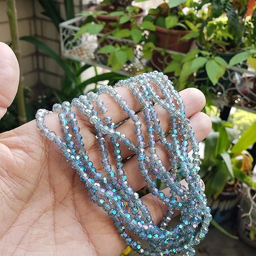 Miniatura 2 de Chengmu Cuentas redondas de vidrio plateado de 0.315 in para hacer joyas, 300 unids esférico facetado Crytal Spacer Beads Surtidos Accesorios para