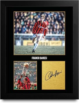 HWC Trading Franco Baresi Gifts Printed Signed Autograph Picture for Football Fans and Supporters - US Letter Framed ID-015911