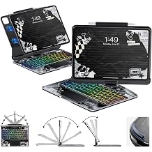 Keyboard Case for iPad Air 13/ iPad Pro 12.9" 360 Rotatable Magnetic,Black