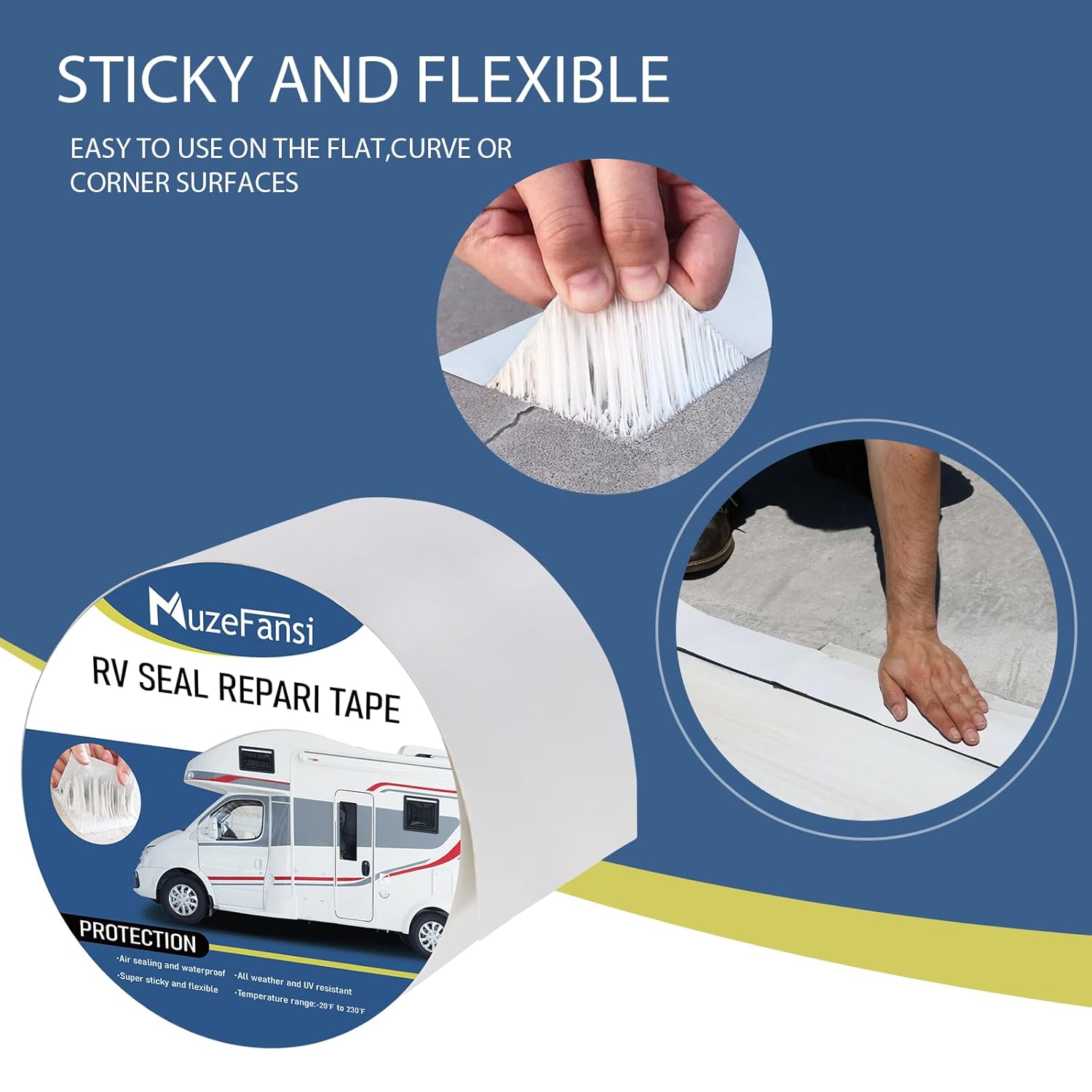 RV Sealant Tape 4 Inch X 50 Foot 1Pack and 6 Inch X 50 Foot 1Pack