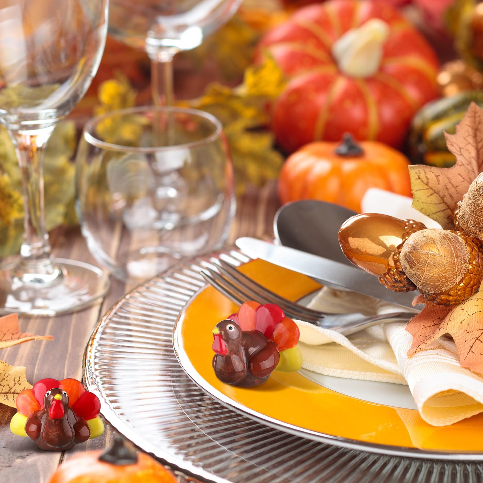 25 Mini-Truthahn-Figuren Für Thanksgiving – Ca. 4 Cm, PVC, Herbst-Deko, Zum Verstecken & Dekorieren