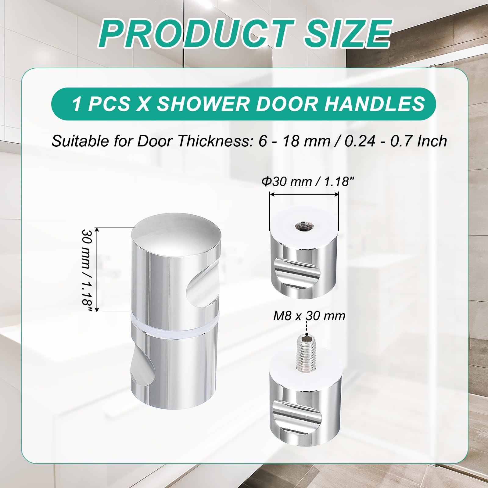 PATIKIL Glass Shower Door Handle - Image 2