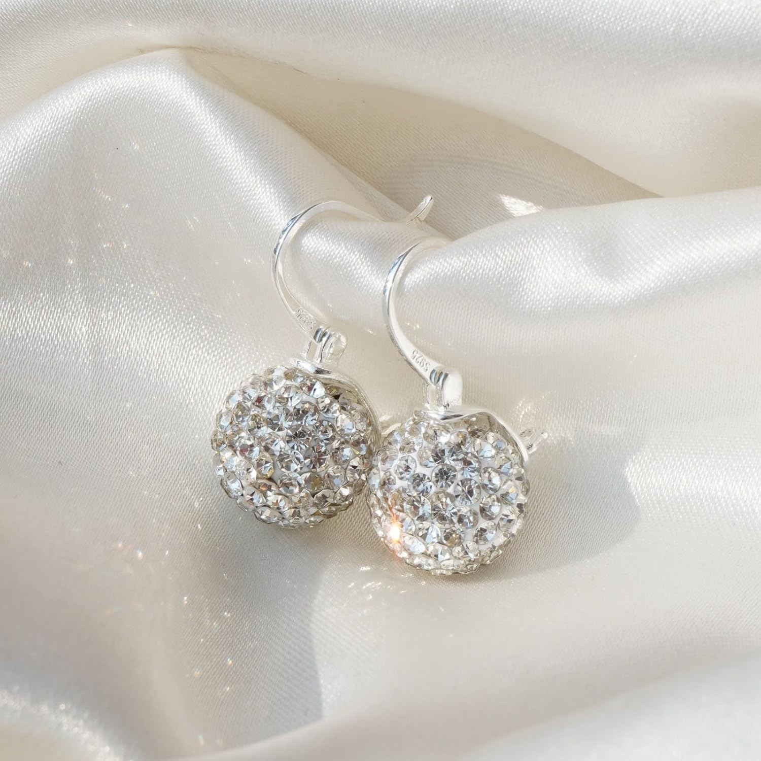 OwMell Elegant 925 Sterling Silver Pearl Drop Earrings Dangle Stud Gold Plated Earrings for Women Large Size 12mm - Image 3