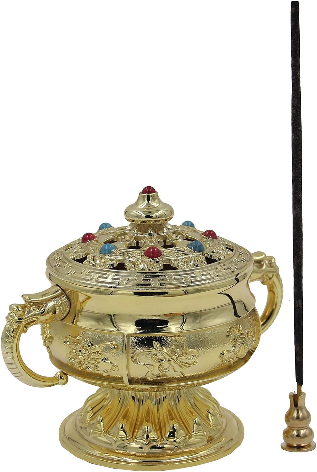 DharmaObjects Large Heavy Duty Multi Purpose Charcoal Incense Burner 4 Inches Tall