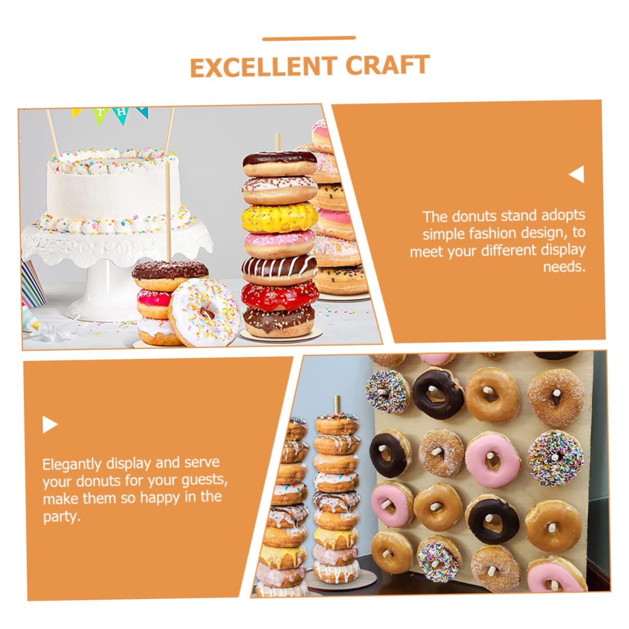 Abaodam 8piezas Soporte De Donuts Para Eventos Estante Reutilizable Para Dulces y Rosquillas Decoración Para Bodas y Fiestas Diseño Elegante y Resistente