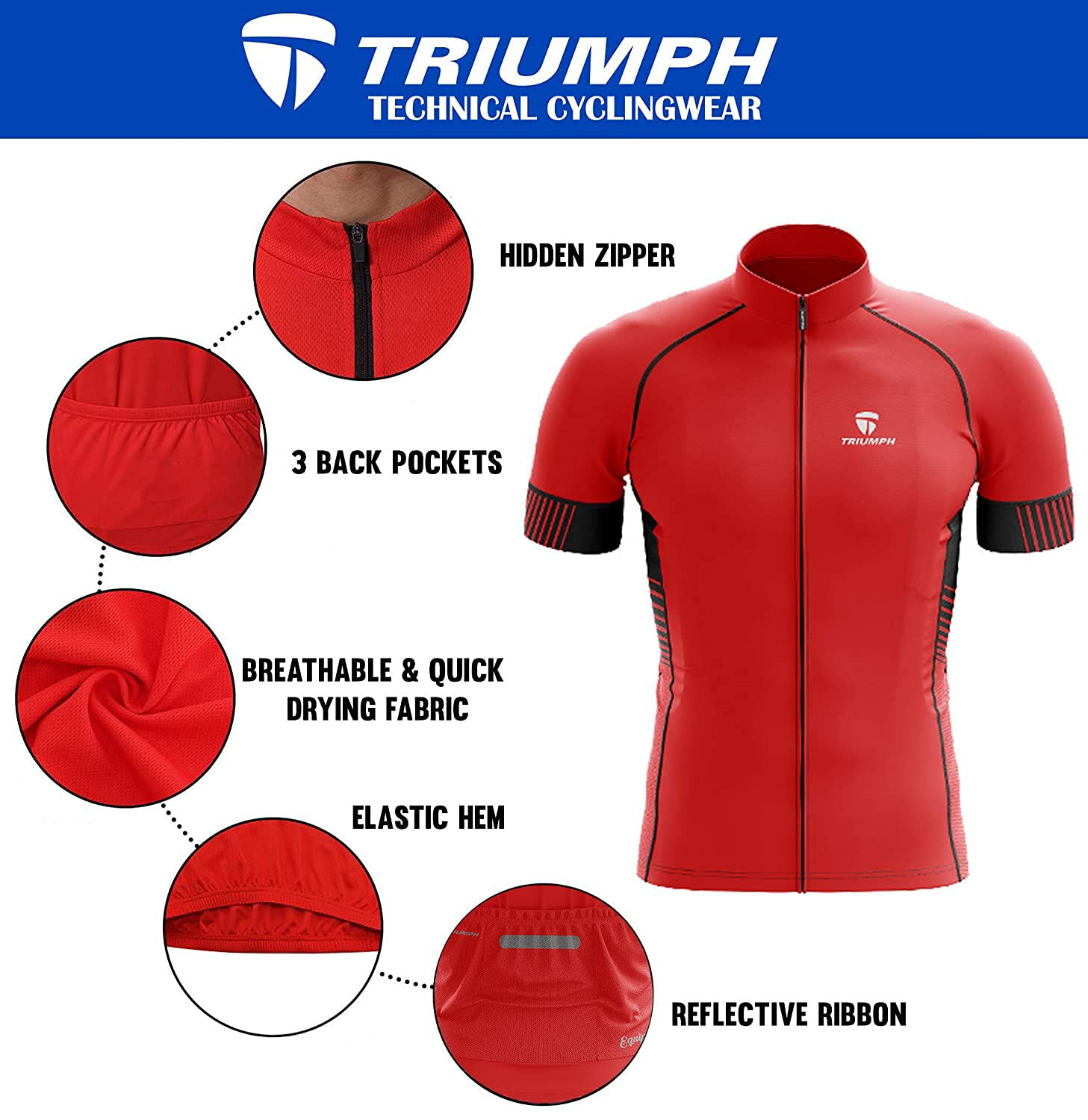 WARRIOR Triumph Men Dri Fit Cycling Clothes Set for Men Half Sleeve Mountain Bike Road Bicycle Shirt Jeresys Pants Padded Bike Shorts Tights Size 2XL Multicolour 2