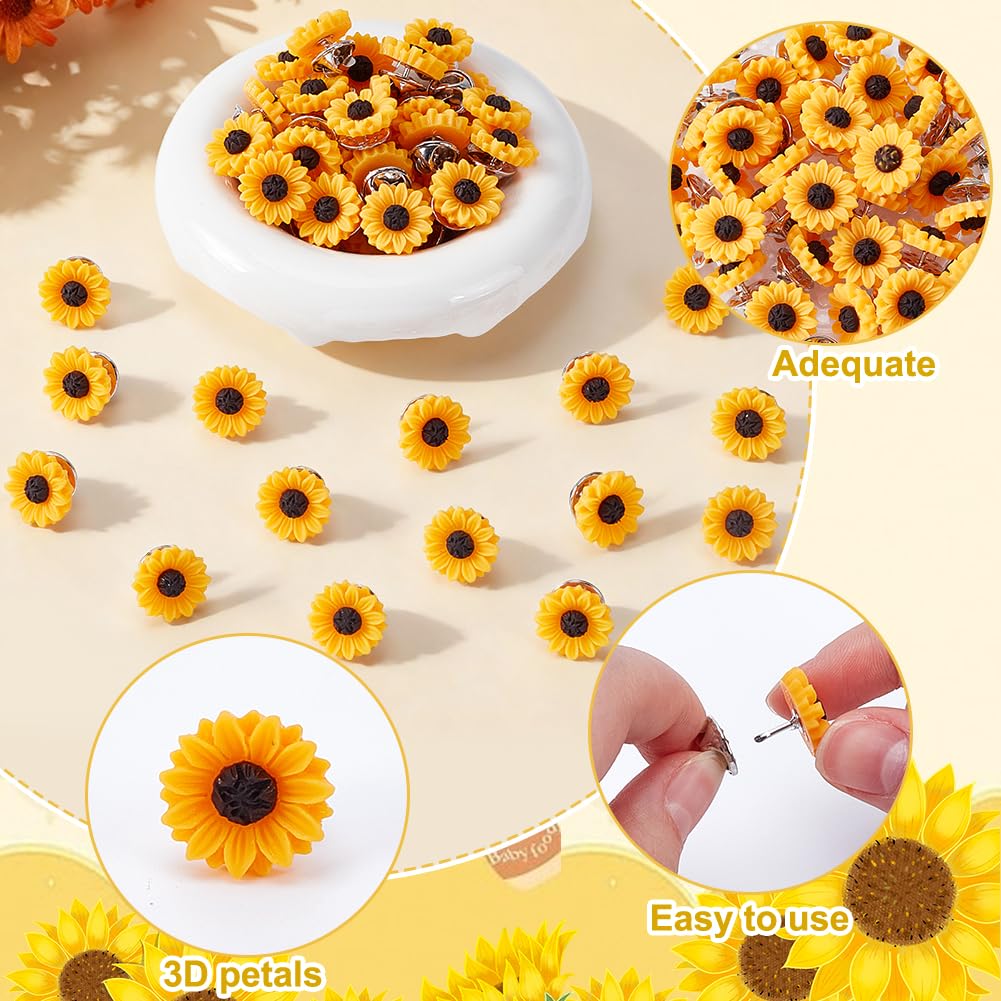 UNICRAFTALE Spilla Di Girasole Con Resina Fiore Spilla Confezione Grande Per Abbigliamento Camicie Cardigan Cappelli Borse Peluche