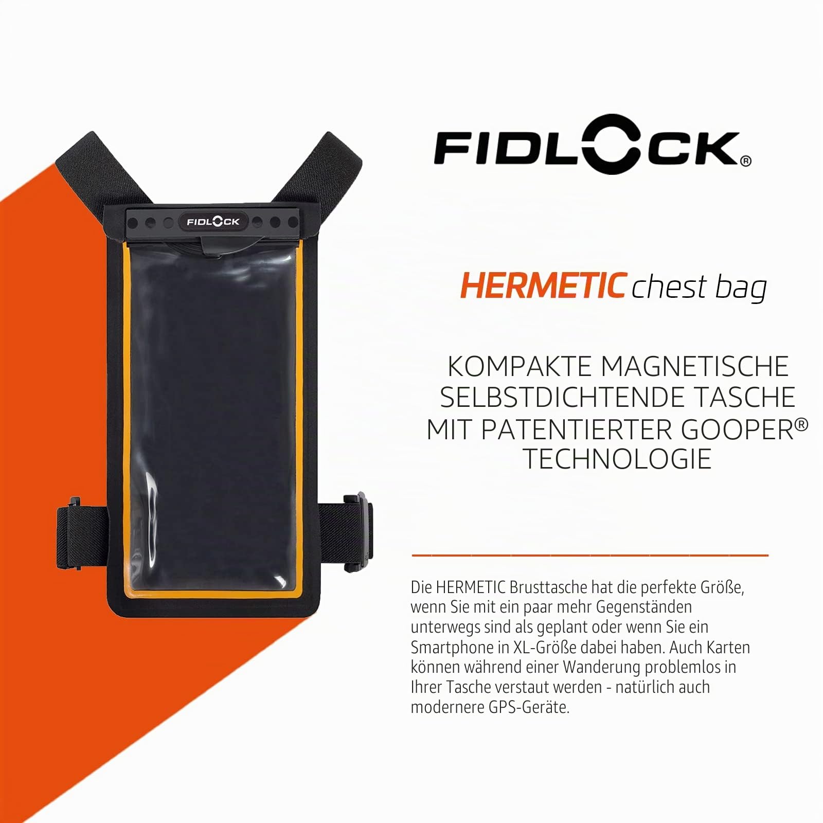 Fidlock Hermetic Chest-Bag, Black/transparent/Black