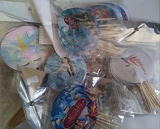 زينة كب كيك دائرية مختلطة للبيع بالجملة للاولاد والبنات - 50 عبوة