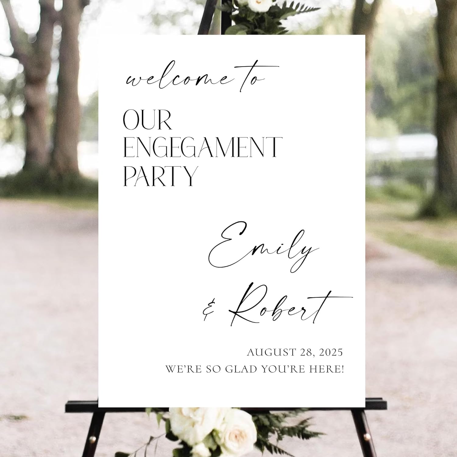 Personalized Engagement Party Welcome Sign, Engagement Party Sign, Modern Engagement Celebration Sign, Engagement Party Decorations, Custom Engagement Party Sign For Outdoor #15