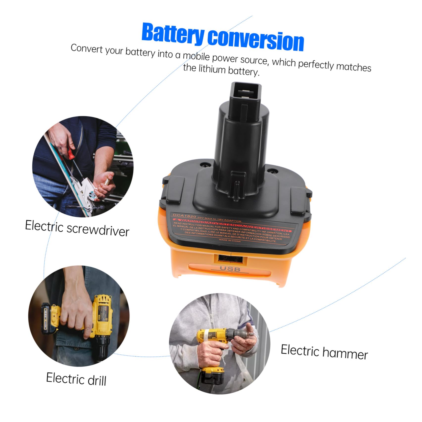 DOITOOL Adaptador de Batería 2 Unidades para Cargador de Convertidor de 18v a 20v
