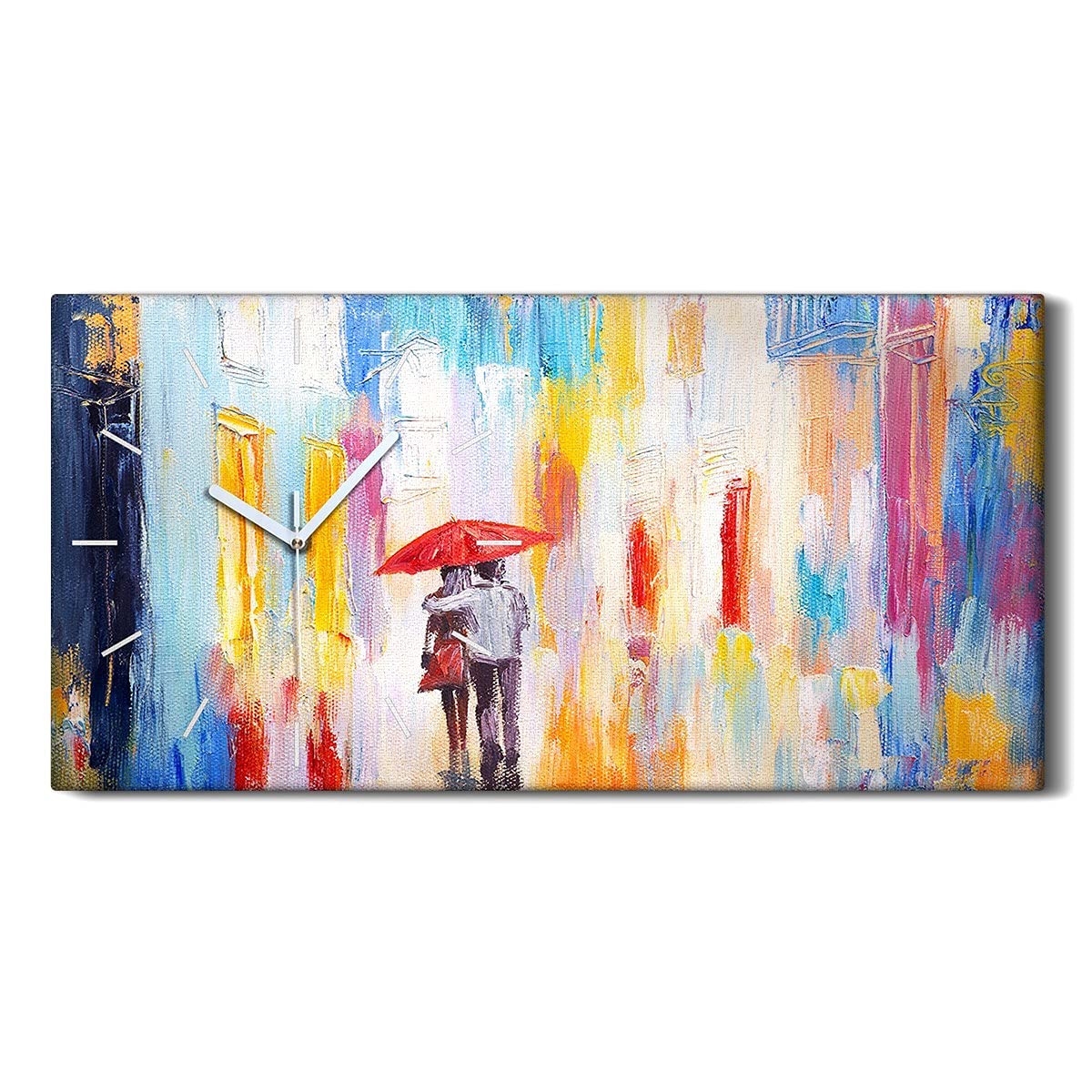 Horloge sur toile pour salon et chambre : art abstrait silencieux 60x30