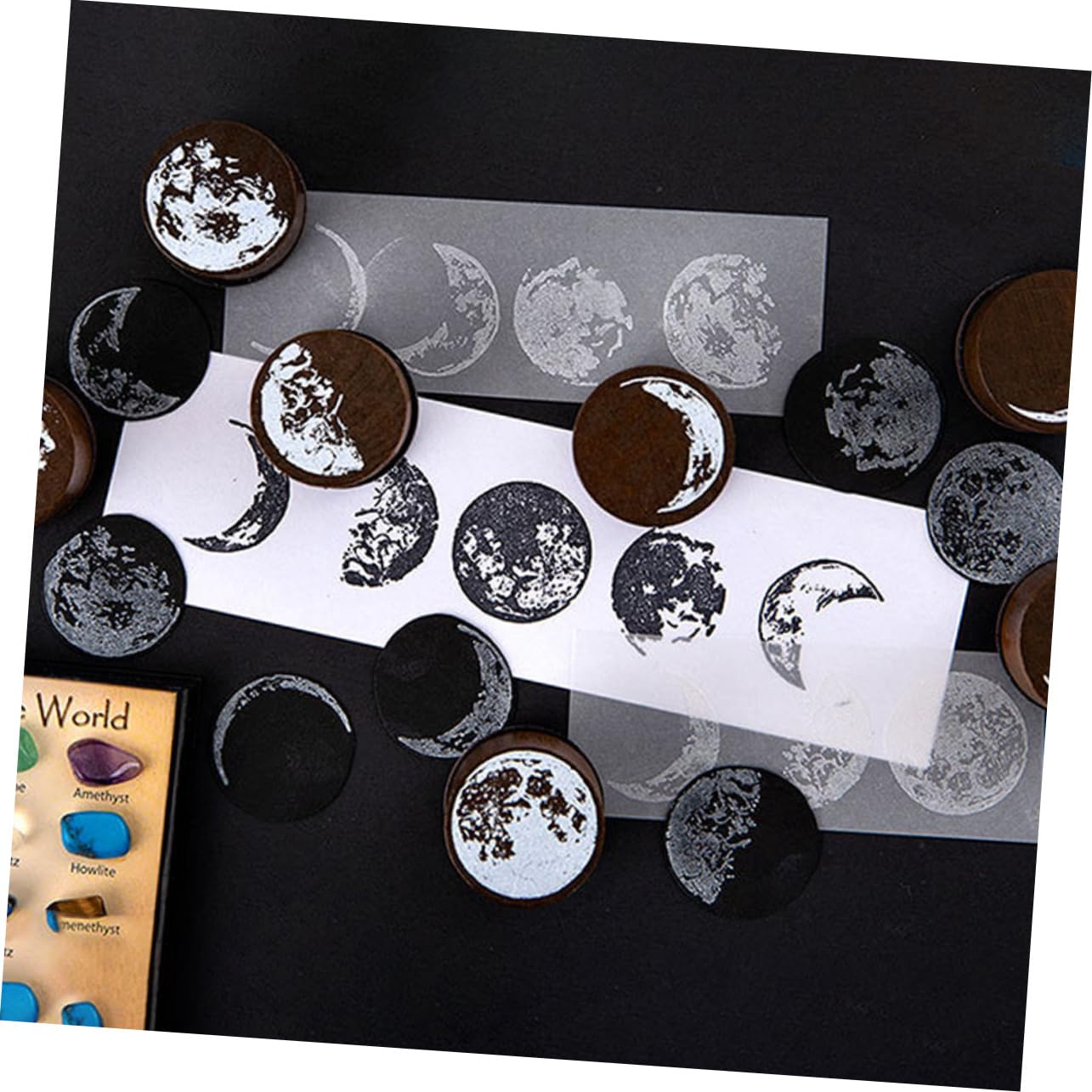 Tofficu 15 Pezzi Timbro Tascabile In Legno Fai Da Te Timbro Goffratura Tampone Di Inchiostro Retro Sigillo Biglietto Di Auguri Scrapbook Ufficiale Scrapbooking