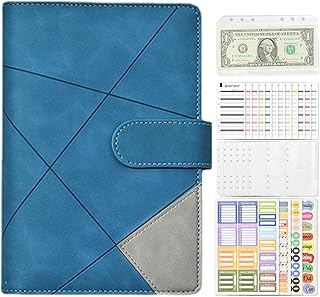 Desafios Poupança com Envelopes - Fichário Poupança,Fichário folha solta 6 anéis com fivela magnética para homens e mulheres para gerenciar e economizar dinheiro Pinnkl