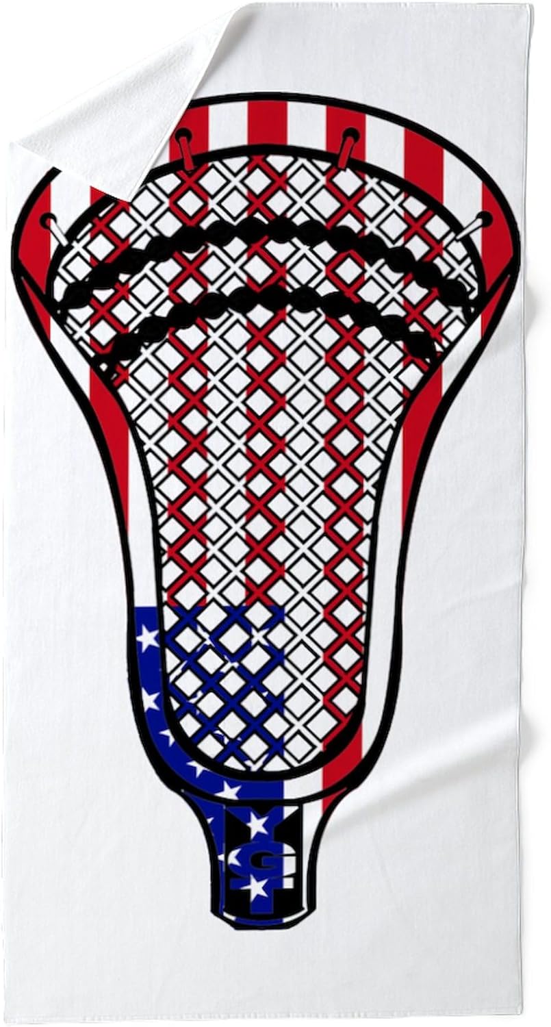 CafePress Lacrosse Flag Head 600 30"x60" Absorbent Cotton Back, Soft Beach, Pool Towel