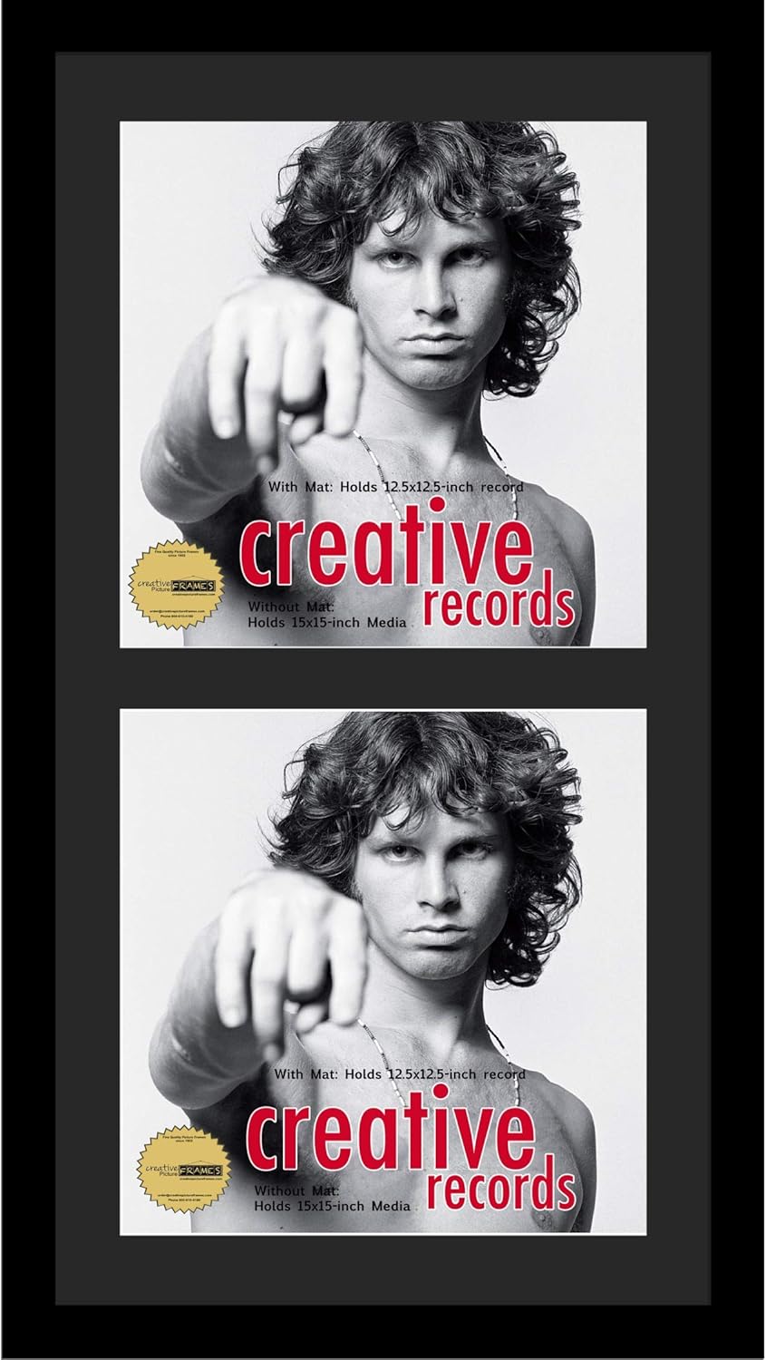 Creative Picture Frames 16x30-inch Double Record Album Cover Frame with White Matting Displays 2 Individual LP Covers