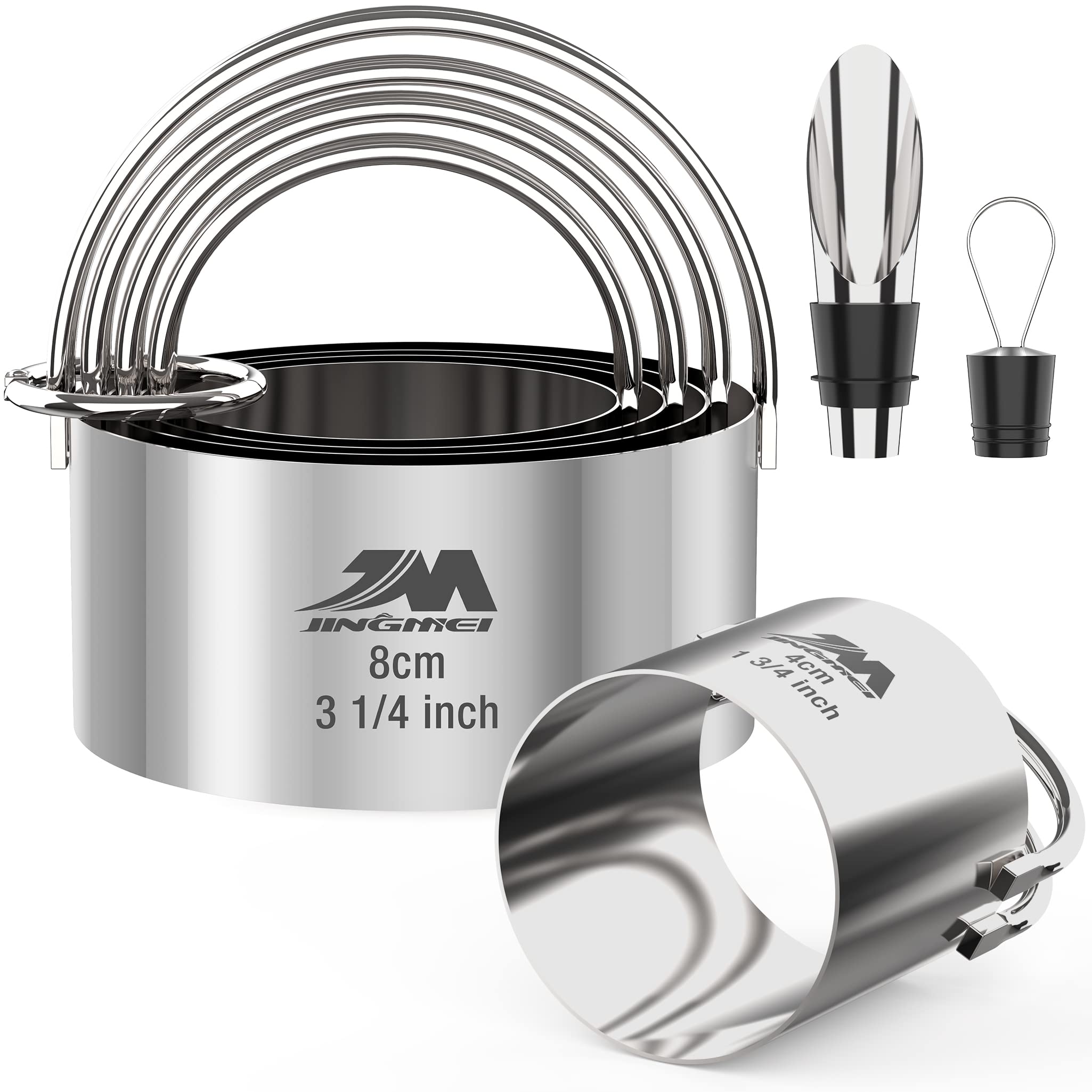 M JINGMEI Biscuit Cutter Set for baking (5 Pieces/Set), Round Cookies Cutter with Handle, Professional Baking Dough Tools